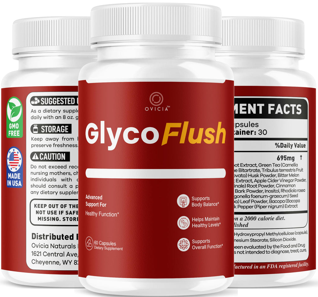 (3 Pack) GlycoFlush - GlycoFlush Capsules Advanced Formula All Natural Ingredients Support Daily Pills Maximum Strength Vitamins for Health and General Wellness Reviews, 180 Capsules for 3 Months