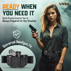 VNSH Gun Holster for Women – Comfortable Waistband for Concealed Carry | IWB Belly Band with Built-in Double Mag Pouch