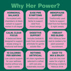 Kuli Kuli Her Power Superfood Drink Mix (4.23oz) - Powerful Blend of Chasteberry, Black Cohosh, Hibiscus & Baobab for Hormonal Balance - Eases Symptoms of PMS & Menopause