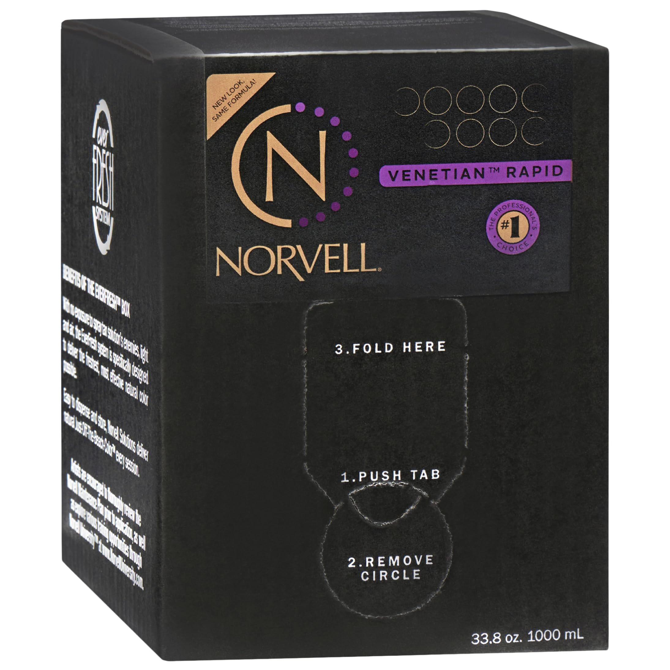 Norvell Premium Rapid Spray Tan Solution Venetian One 1 Liter – Professional Sunless Tanning Formula for Ultra Fast Natural Bronze Glow, Streak Free, Fast Drying, Long Lasting Color