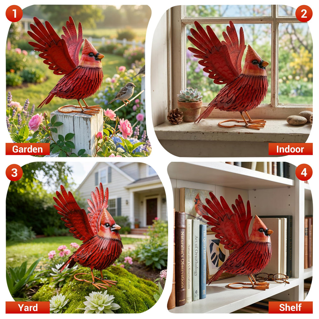 Nacome Cardinal Metal Garden Statue: Easy Assemble Outdoor Decor