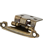Ravinte 60 Pack (30 Pairs) 1/2 inch Overlay Cabinet Hinges, Self-Closing Semi-Concealed Face Mount, Antique Brass Decorative Hardware with Door Bumpers for Kitchen & Cupboard Doors