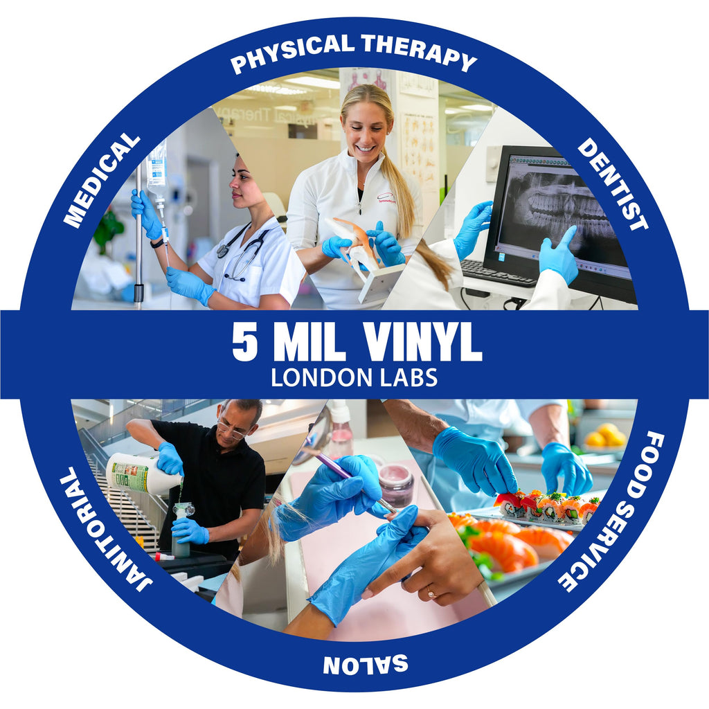 London Labs Synthetic Vinyl Exam Gloves (1000, Large)