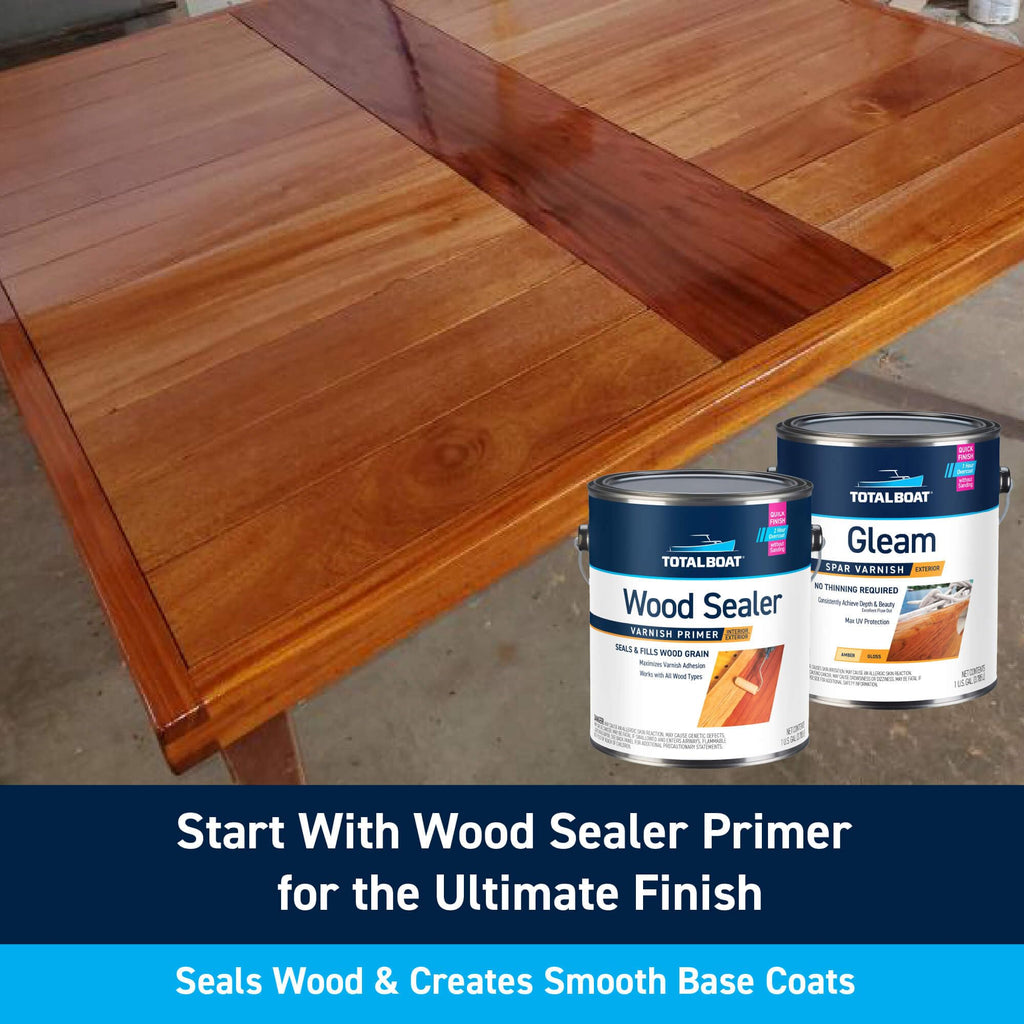 TotalBoat Gleam Marine Spar Varnish, Gloss and Satin Polyurethane Finish for Wood, Boats and Outdoor Furniture (Gloss Quart)