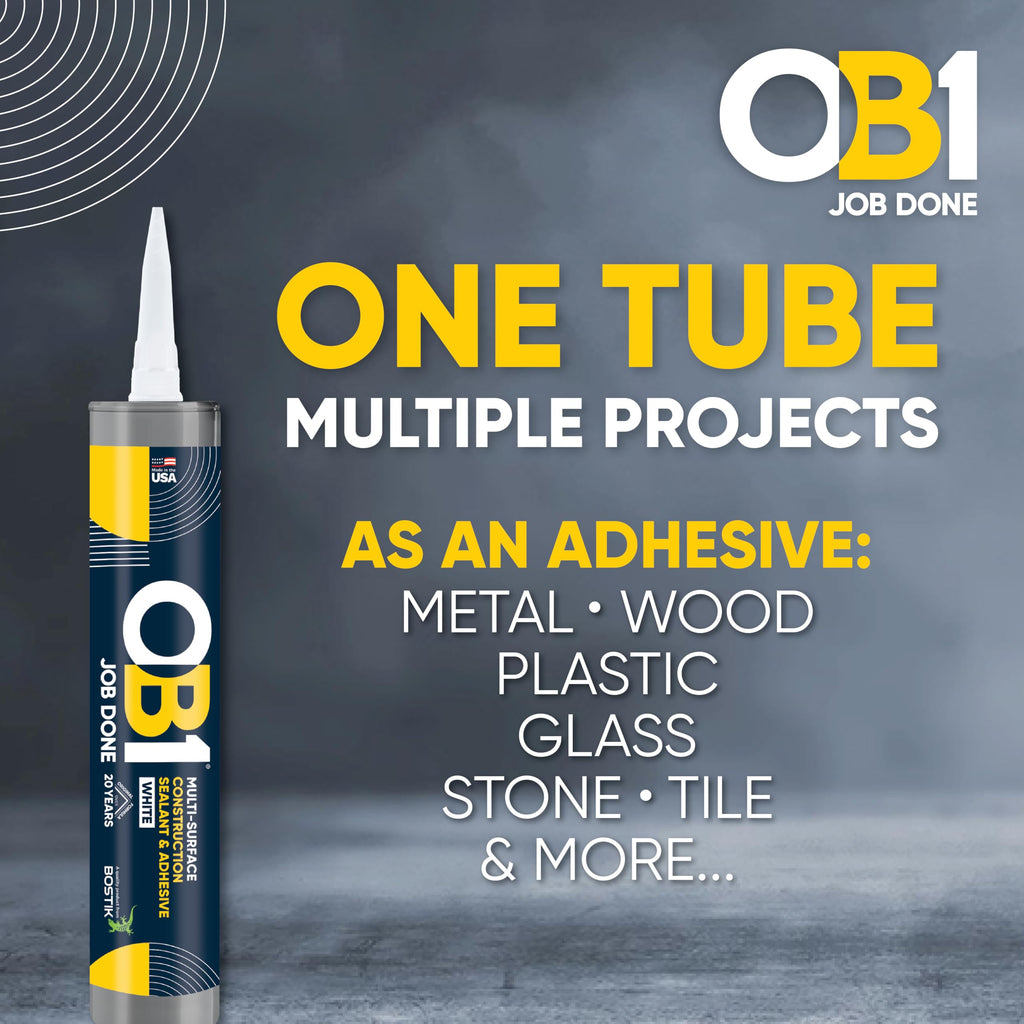 OB1 Universal Caulk Sealant & Adhesive White 10.1oz - 1 Cartridge
