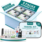 TrekTote 20 Piece Unisex Travel Hygiene Kit with Toiletries & Personal Care Essentials, TSA-Compliant, Individual and Bulk Packs Available