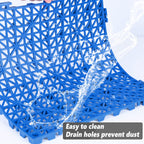 ToLanbbt Modular Interlocking Cushion 12P 11.8" x 11.8" Interlocking Rubber Floor Drain Holes Non-Slip Splicing Drainage Mats for Deck, Shower, Kitchen, Drain Pool, Sauna Bath, Indoor Outdoor (Blue)