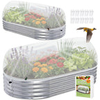 2 Pack Taller Garden Netting for 4x2FT Raised Beds with 10 Secured Clips