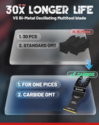 EZARC Carbide Oscillating Saw Blades, Multitool Blades Quick Release for Hard Material, Hardened Metal, Nails, Bolts and Screws, 10-Pack
