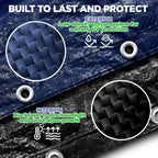 12 ft Round Pool Cover for Above Ground Pools, Above Ground Pool Cover, Swimming Pool Cover, Winter Pool Cover, Keeps Out Debris, Cold and UV Resistant, Supreme Mesh, Navy Blue