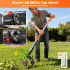 Aishkimo Stand Up Weed Puller Tool - 4-Claw Steel Head Hand Weeding Tool - 40" Retractable Handle with Easy-Eject Mechanism for Dandelions, Clover, No Bending or Kneeling