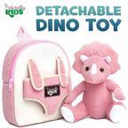 Naturally KIDS Toddler Backpack w. Plush Pink Triceratops Toy Kids Gift 2-5