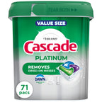 Cascade Platinum Dishwasher Pods, Dishwasher Detergent, Dish Detergent Soap, Fresh, 71 count