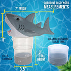 U.S. Pool Supply Open Jaws Great White Shark Floating Pool Chlorine Dispenser, Collapsible Base, Holds 3" Tablets - Scary Teeth, Fun Animal Float Floater Decoration, Adjustable Balanced Delivery, Spa