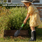 WIKER Beach Shovel,Kids Shovels for Digging,Short Handle Metal Shovel,Small Shovels for Gardening,Camping,Planting,28Inches,Green