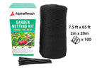 AlpineReach Garden Netting 7.5 x 65 ft Heavy Duty Bird Net, Deer, Plant Protection Extra Strong Woven Mesh, Reusable Kit with Zip Ties, Animal Fencing for Fruits Trees, Black