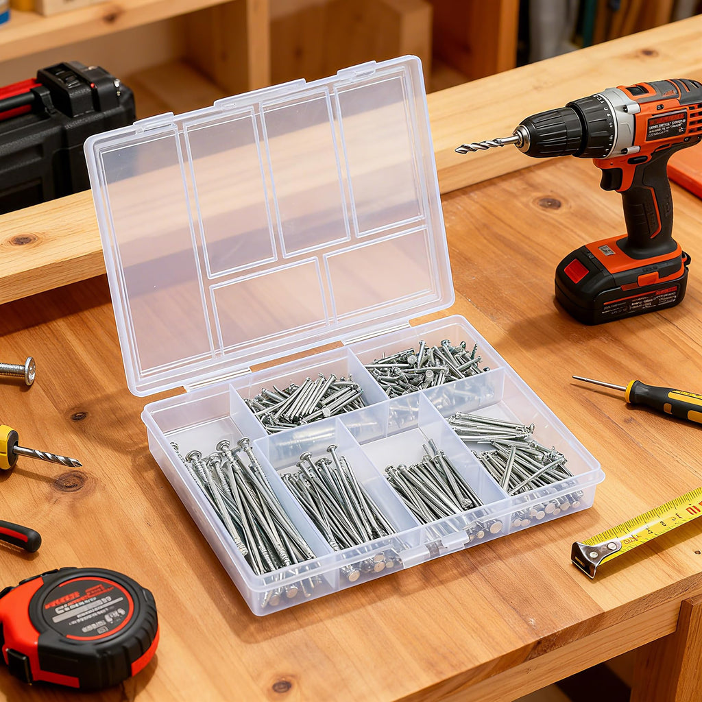 Ywmimn 280 Pcs Nail Assortment Kit, 6 Sizes Finishing Nails for Hanging Pictures, Maximum Length 2 Inches Galvanized, Long and Small Nails for Wall Art