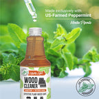 Mighty Mint Wood Cleaner & Conditioner Spray – Plant-Based Formula Cleans, Polishes & Renews Wood Furniture, Cabinets & Floors – Peppermint Scent, 16 oz