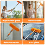 Lemosyu Professional 67" Window Squeegee, 3-in-1 Rotatable Squeegee for Window Cleaning with Extension Poles, Window Cleaner Tool Kit for Indoor & Outdoor High Windows and Car Glass