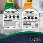 RMR Instant Mold & Mildew Stain Remover Spray + Xtreme Soap Scum Remover, No-Scrub Indoor/Outdoor Cleaning System for Bathroom, Shower, Siding, & Deck, 2–32 Oz Bottles