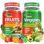 Super Greens Gummies, Daily Green Superfood Supplement w/Spirulina, Chlorella, Mushrooms, Probiotics, Multivitamins, 50+ Super Greens & Veggies Gummies to Boost Immunity, Energy & Gut Health, 120cts