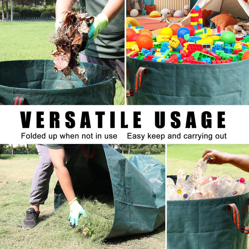 72 Gallon 3 Pack Reusable Yard Waste Bags for Lawn & Garden