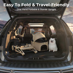 Dog Cat Stroller for Small & Medium Pets up to 55 lbs, Foldable Pet Stroller with Detachable Carrier, 4 Swivel Wheels, Adjustable Handle & Canopy