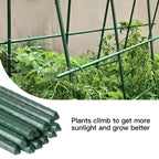 Garden Stakes 8ft, Metal Plant Stakes 8 Feet for Gardening and Farm, 0.78 Inch Dia Plastic Coated Plant Support for Tomato, Cucumber, Bean, Flower, Potted and More Climbing Plants 10 Pack