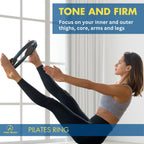 ProBody Pilates Fitness Circle ��� 14 Inch Pilates Ring for Yoga and Other Workouts, Focusing on Toning Inner Thighs, Arms, Core and Back, at Home Pilates Equipment (Black)