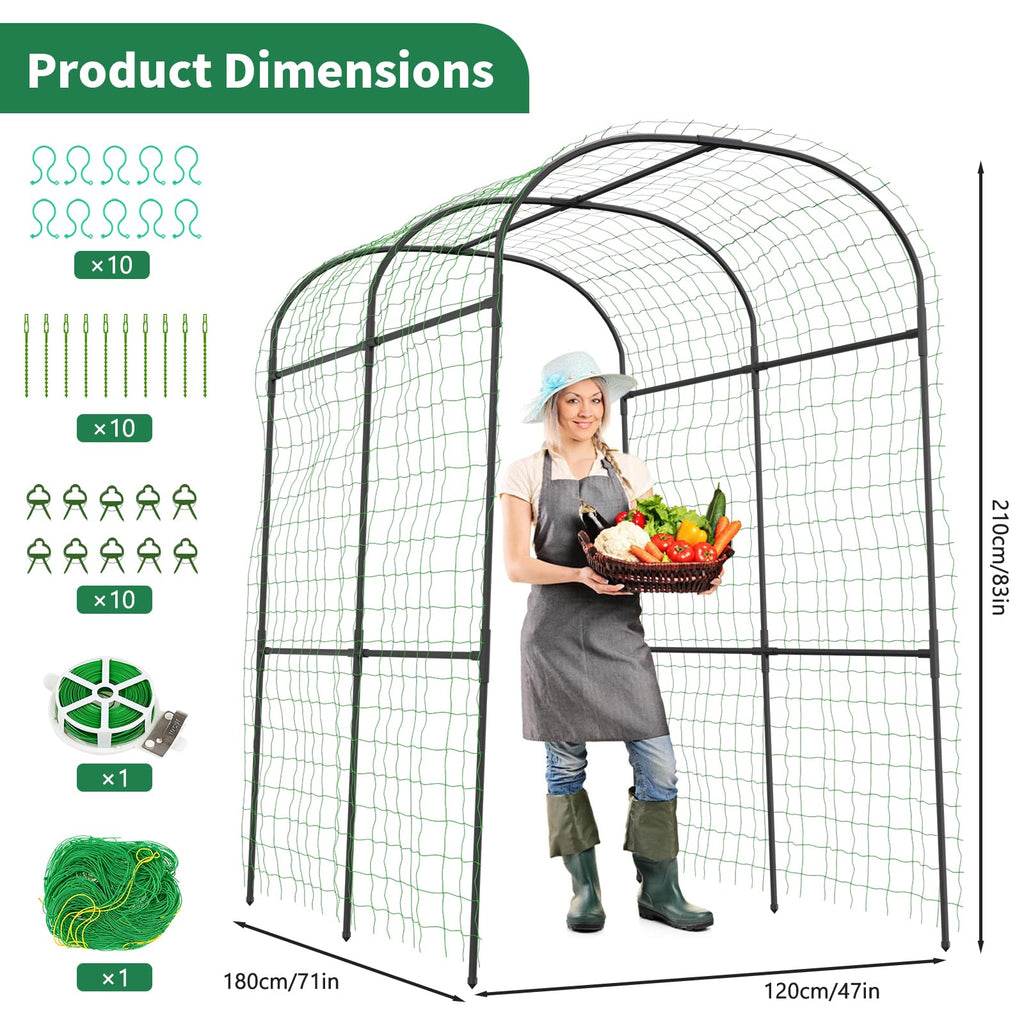 SUNYRISY 71" x 47" x 83" Garden Arch Trellis for Climbing Plants Outdoor