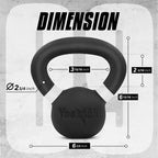 Yes4All Powder Coated Kettlebell, 9 lb Cast Iron Core Kettlebells with Non-Slip Handle & Flat Bottom for Conditioning, Heavy Duty for Strength Training - Single, White