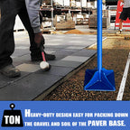 Moosefield Fully Welded Steel Heavy Duty Soil &A sphalt Tamper 8"x8" with 45 inch Handle Garden Landscaping Hand Rammer Compactor for Earth, Gravel and Dirt Pavement Compaction Paver Tool Trash Tamper