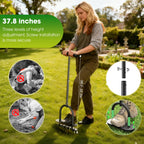seasky Lawn Aerator, Manual Lawn Aerator Tool with Padded T-Handle, Wide Foot Plate & 15-3 Inch Solid Steel Spikes, Dual-Layer Design for Effortless Aeration in Lawn, Yard and Garden Soil