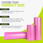 ProsourceFit High Density Foam Rollers 18 - inches long, Firm Full Body Athletic Massager for Back Stretching, Yoga, Pilates, Post Workout Trigger Point Release, Pink