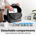 Extra Large Weekly Pill Organizer - Daily XL Pill Box for Am Pm Supplements - Weekly Twin-Packed for Oversized Two A Day Cary (Blue/White)