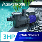 Aquastrong In/Above Ground Pool Pump High Flow Self Primming Swimming Pool Pump,Sapphire Blue
