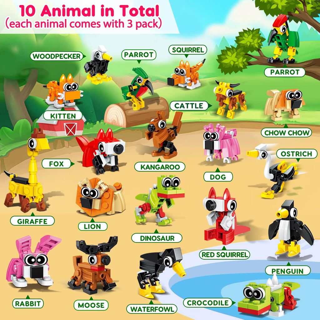 20PCS Mini Animal Building Blocks Birthday Party Favors for Kids 4-8 8-12