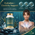 Claranova Labs Elastin Peptides, Marine Protein Complex, 1,000mg Per Serving, Skin Elasticity Support, 60 Capsules