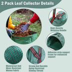 Ideal Swan 72 Gallon Reusable Yard Leaf Bag Holder, 2 Pack Waste Collector