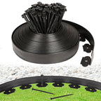 JERIA 2 Inch Tall 66 FT Garden Edging Kit with 90pcs Spikes, Plastic Edging for Landscaping