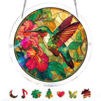Acrylic Puzzle Suncatcher 83 Pieces, Emerald Flame Hummingbird Sun Catchers Puzzle, DIY SunCatchers Puzzles Window Hanging, Home & Garden Decor, 7.4 in