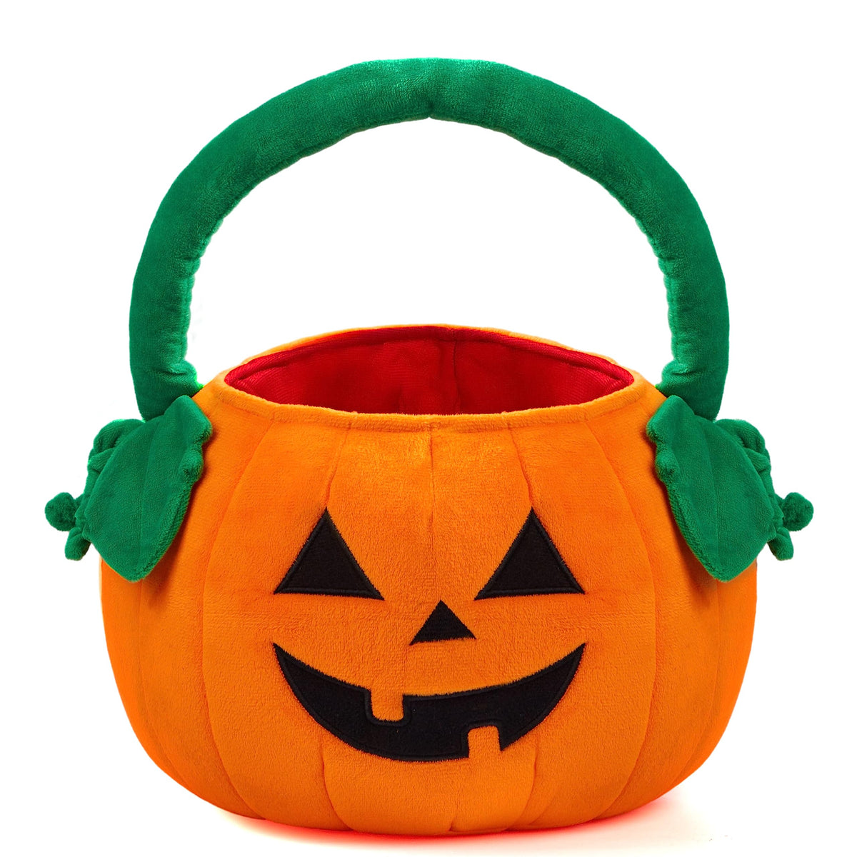 JOYIN Halloween Pumpkin Plush Tote Bucket, 11 X 13.4 inches Candy Trick or Treat Bag, Cute Halloween Basket with Handle for Kids Girl Boy Trick or Treating, Party Favor Supplies, Kids Gifts Goody Bag