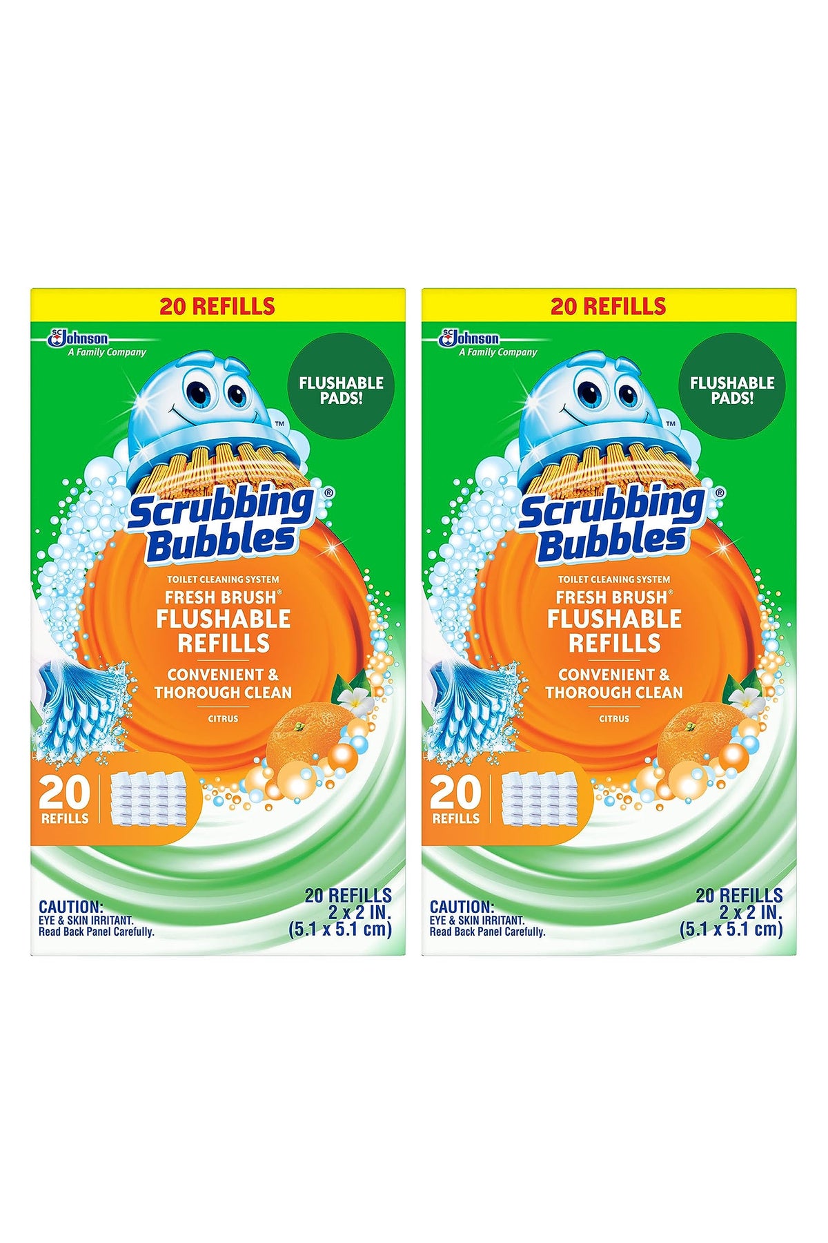 Scrubbing Bubbles Fresh Brush Flushable Cleaner Refills, 20 Count, (2-Pack)