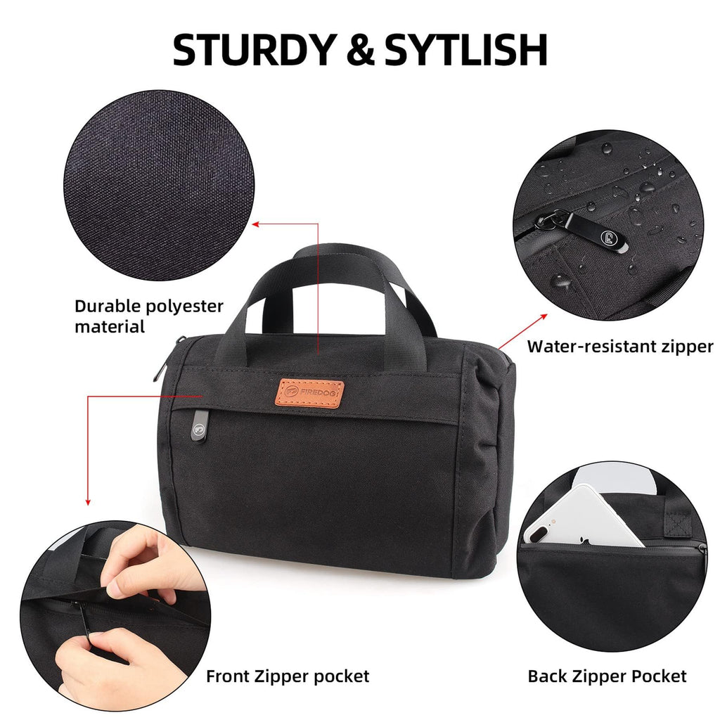 FIREDOG Smell Proof Pouch, Black Large Smell Proof Bag with Carbon Lined 9”x4”x5”
