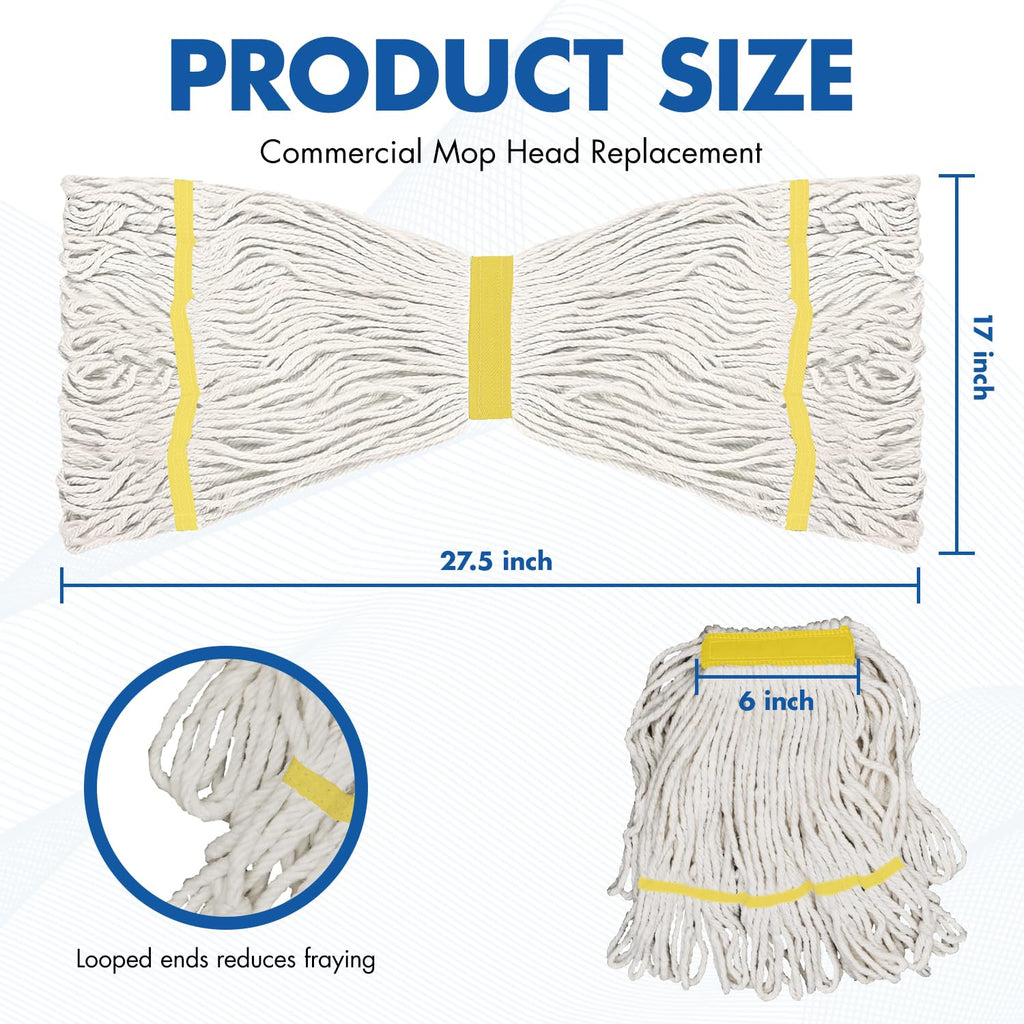KULED Heavy Duty Industrial Mop with 2 Heads, 59" Handle for Floor Cleaning