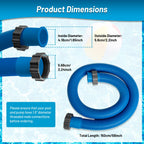 IDEASURE 1.5" Diameter 29060E Pool Pump Hoses for Above Ground Pools - 59" Long Pool Hoses for Intexx Cole man Filter Pumps, Sand Filters & Saltwater Systems with 1,500 to 2,500 GPH Capacity, 2 Pack