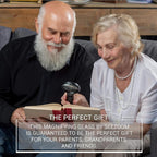 SeeZoom Magnifying Glass with Light, 3X Large Lens + 12X High Power Lens, Lighted Magnifying Glass Handheld Reading Magnifier for Seniors, Small Print, Coins & Jewelry, LED Light