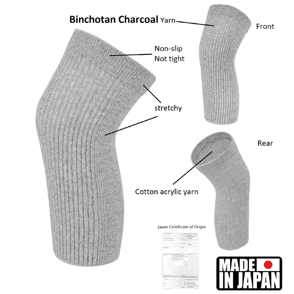 SENIOR ICARE Elastic Cotton Knee Warmers, Knee Sleeves for Men and Women - Circulation Support and Joint Pain Relief, Arthritis Aid, One Pair, Made in Japan