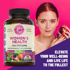 WHOLE WORLD WELLNESS Womens Daily Multivitamin Multimineral Supplement for Energy, Mood, Focus, Hair, Skin & Nails. Made for Women with 30+ Nutrients, Fruit & Energy Blend. Womens Vitamins, USA Made.