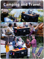 VIC 680lbs Super Cart & Table 1=5 Set, 480L Mega Capacity 54" Extra Long Extra high Folding Wagon, Heavy Duty Collapsible Carts with Brakes, All-Terrain Big Wheels for Camping, Store, Shopping